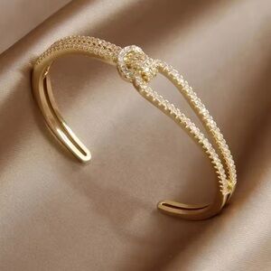 18k Gold color crystal adjustable Knot Bracelet
